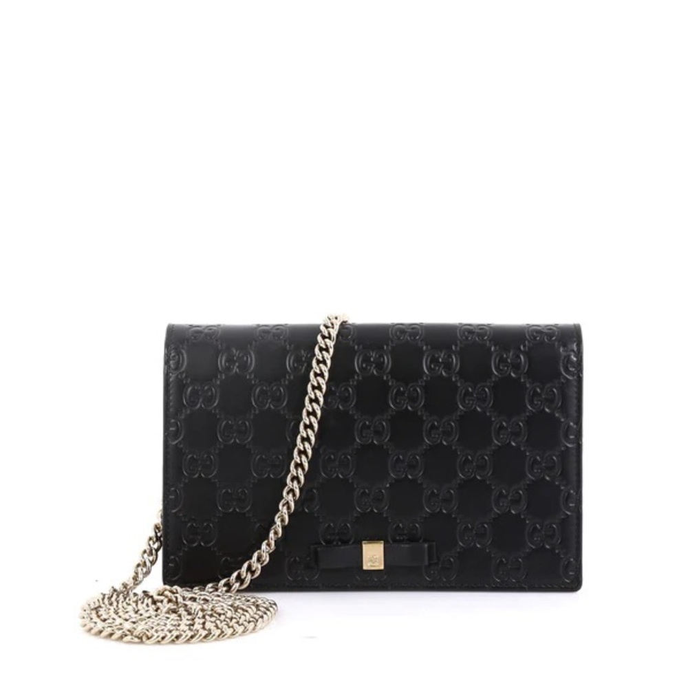 Gucci wallet on chain signature guccissima black and gold